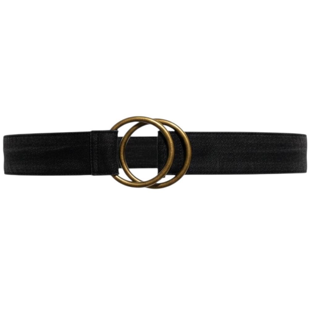 Casual Western Blue Denmin Belt with Gold Buckle Waist 38"-40"